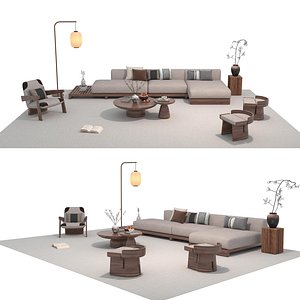 Fabric sofa set 28 3D model