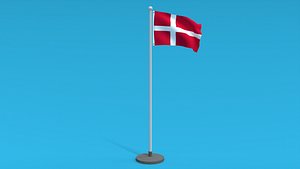 Low Poly Seamless Animated Denmark Flag