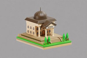 Museum Building Cartoon 3D