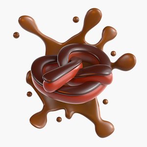 3D Chocolate Pretzel 3D model