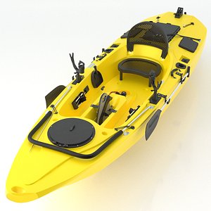 Kayak for fishing with an electric motor Haswing Winix HB-54601 Yellow 3D model