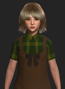 AAA 3D REALISTIC HUMAN CHARACTER - EUROPEAN LITTLE GIRL 3D model