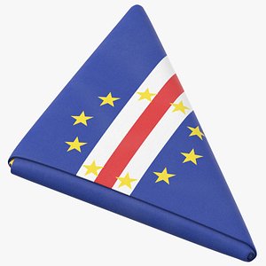 3D model flag folded triangle cape