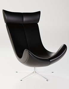 3D Black Leather Armchair