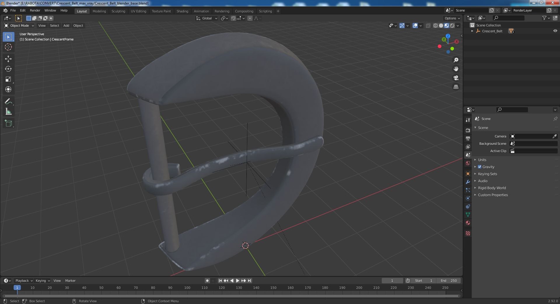 Crescent Belt 3D Model - TurboSquid 2073112