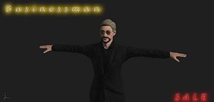 3D man businessman model