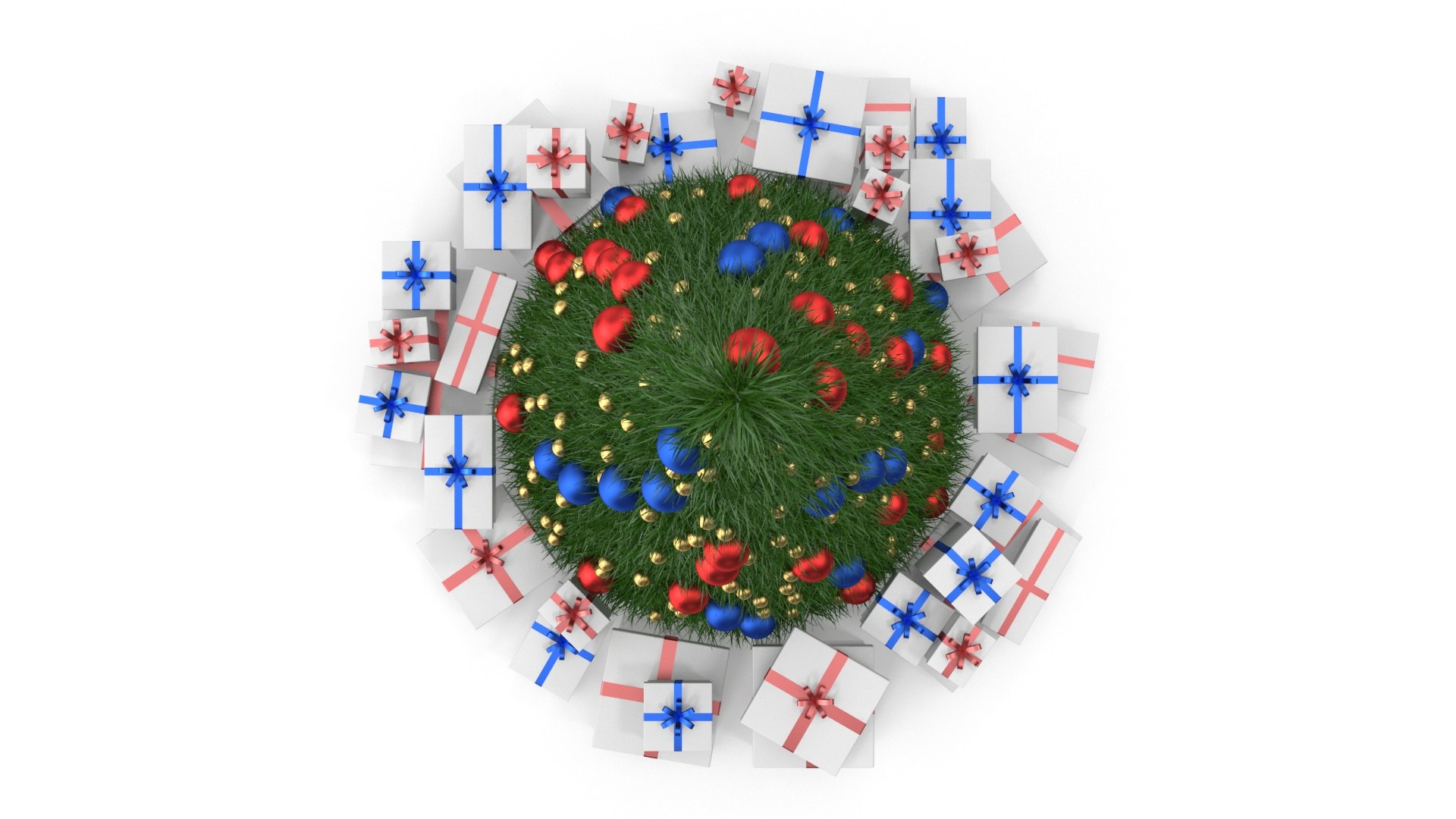 Christmas Tree With White Gift Boxes 3D Model - TurboSquid 1817637