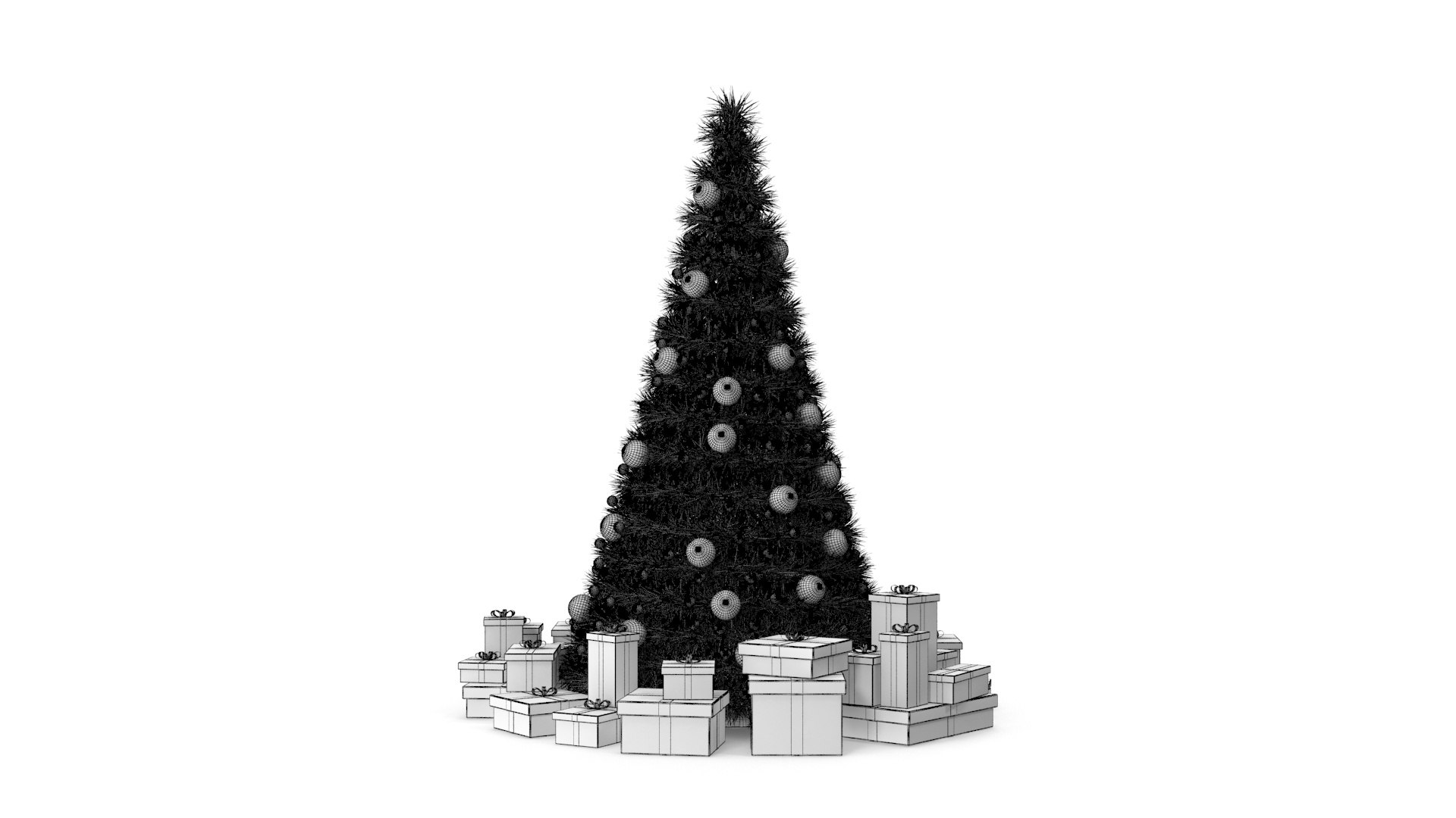 Christmas Tree With White Gift Boxes 3D Model - TurboSquid 1817637