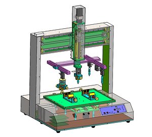 3D Three Axis Point Load Test Machine 3D CAD Model model