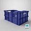3D vegetable square plastic crate model