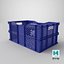 3D vegetable square plastic crate model