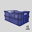 3D vegetable square plastic crate model