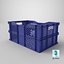 3D vegetable square plastic crate model