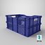3D vegetable square plastic crate model