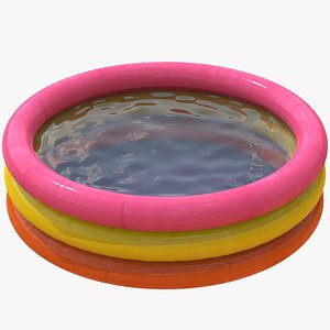 Rainbow Color Rubber Kid Swimming Pool 3D model