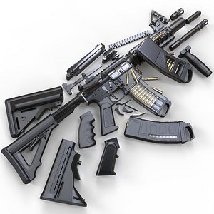 m4a1 customize weapons 3D model