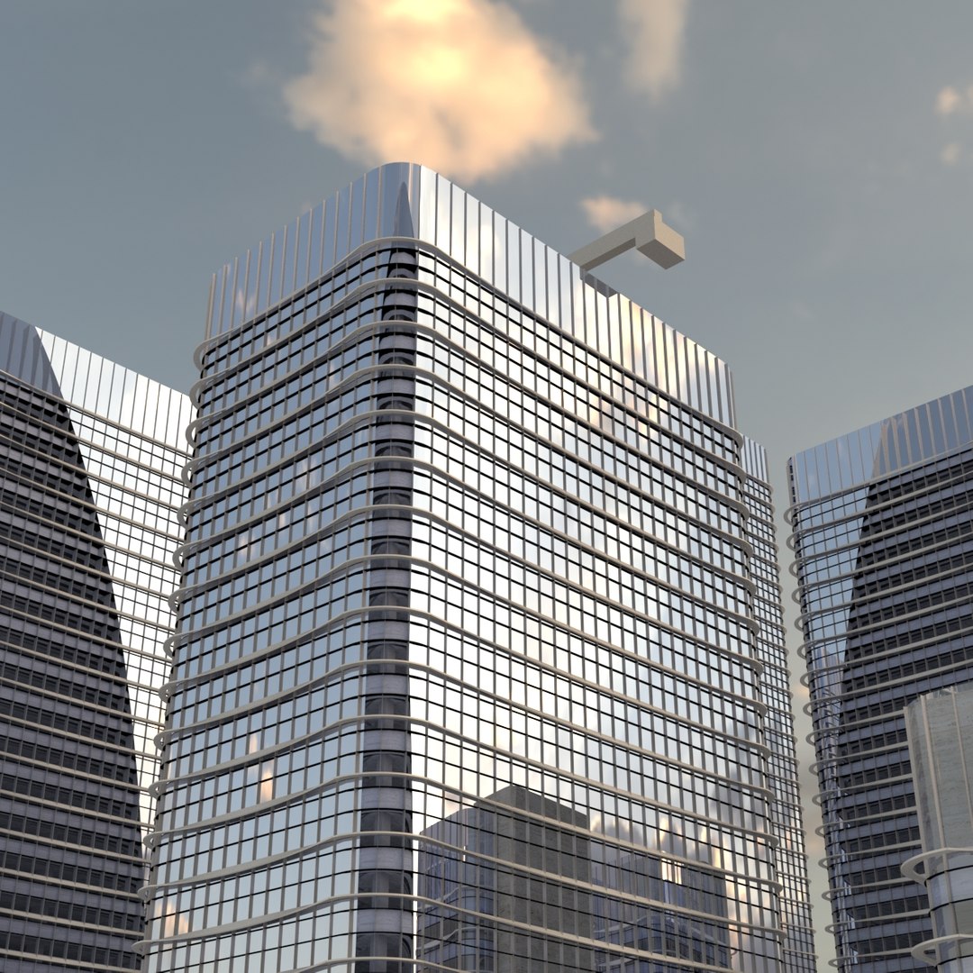 3D Modern Office Building Tower Package model - TurboSquid 2111874