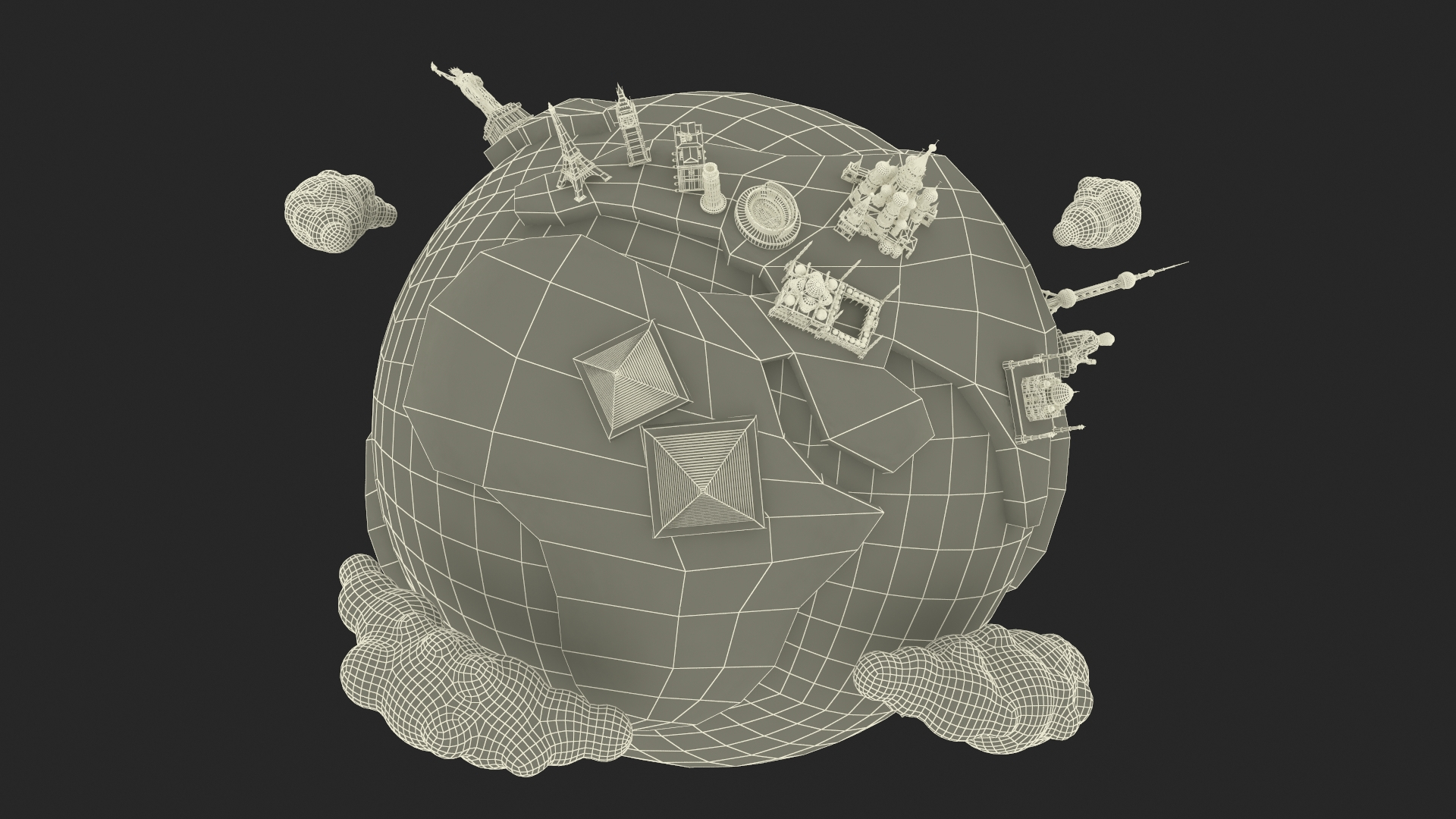 Stylized Miniature Earth With Landmarks 3D Model - TurboSquid 2383039
