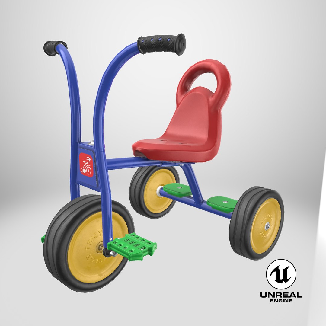child bike tricycle 3D model https://p.turbosquid.com/ts-thumb/tk/XJNDRG/Qw/stemcell_unreal_render/png/1727983342/1920x1080/fit_q87/a3f38a556ddf9961ebfd3a8680bc27be1f993e94/stemcell_unreal_render.jpg