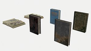 3D Old Ancient Books model