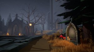 Stylized Graveyard with Church