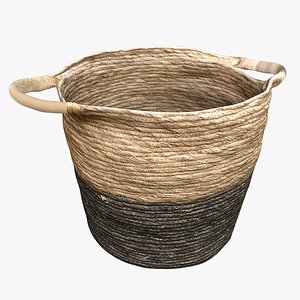 3D model wicker storage basket