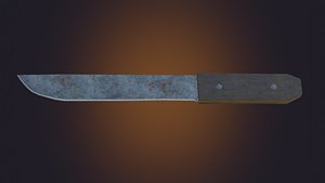 Old rusted kitchen knife PBR model