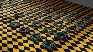 3D hard surface details 50 pieces model