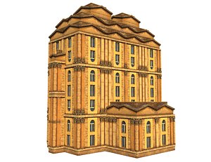 classic building facade 3D