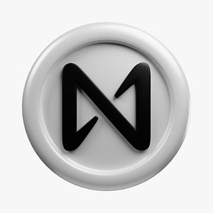 Near Protocol or NEAR White Crypto Coin with cartoon style 3D model