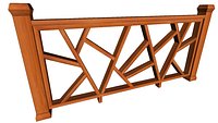 Low poly wooden fence of an unusual design