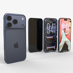 3D Apple Iphone 17 Pro Blue 2025