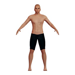 Muscular Asian Man Swimsuit
