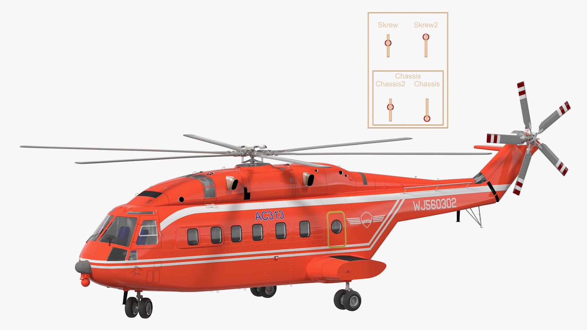 3D Avicopter Ac313 Attack Helicopter - TurboSquid 1495155