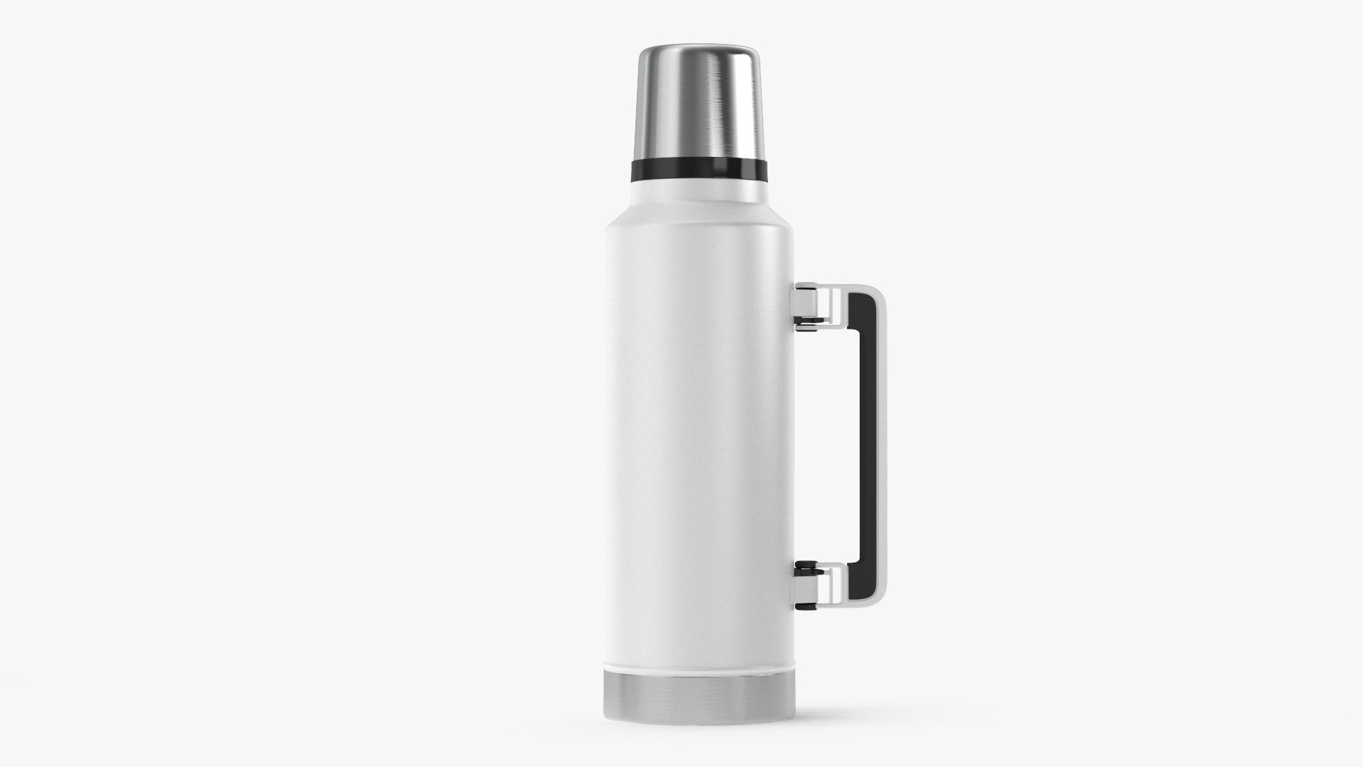 Stainless Steel Vacuum Bottle White 3D model preview
