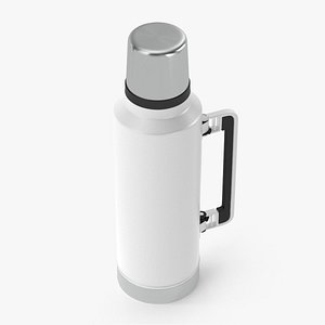 Stainless Steel Vacuum Bottle White 3D model