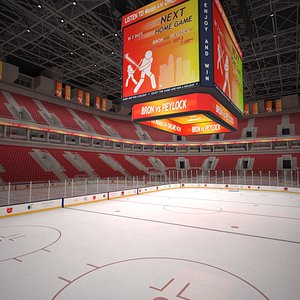 Two Hockey NHL and IIHF arenas - low poly - VR - AR