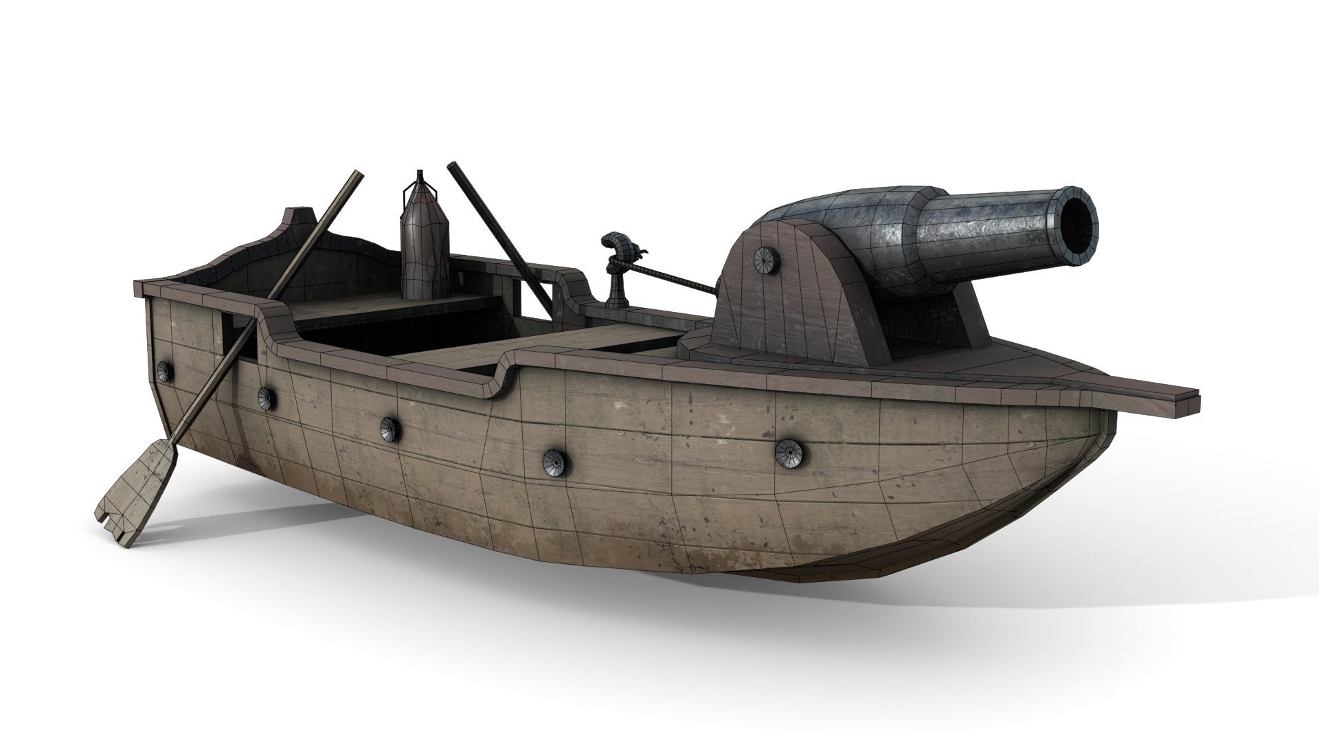 Warship With Cannon 1 3D Model - TurboSquid 1718605