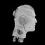Cabeza de robot macho gris