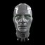 Cabeza de robot macho gris