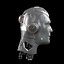 Cabeza de robot macho gris