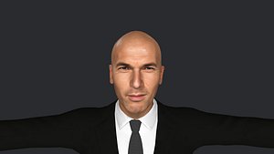 Zinedine Zidane Hyper Realistic Full Body Fully Rigged 3D Character