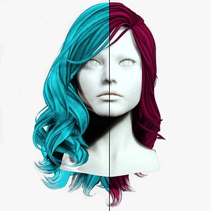 Female wavy hair 3D