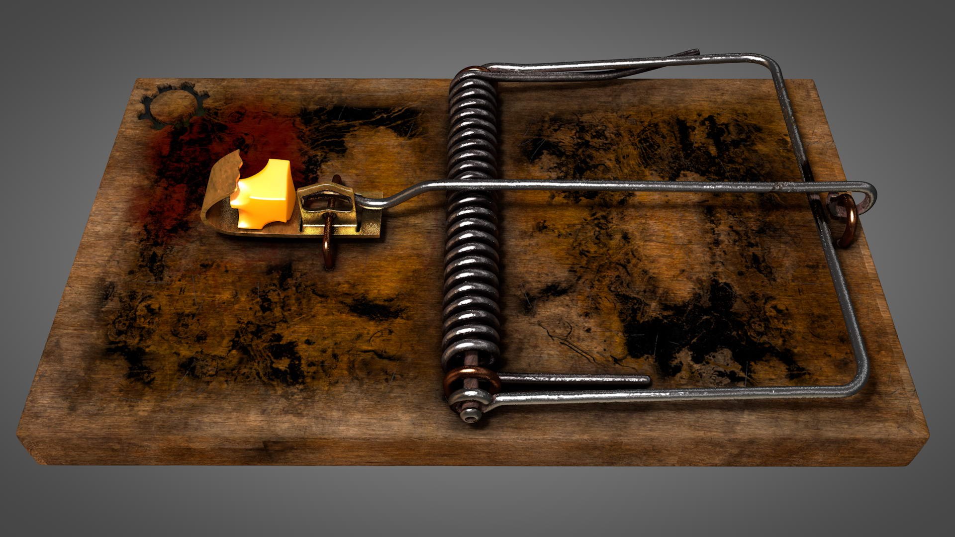 3D worn mousetrap cheese trap model https://p.turbosquid.com/ts-thumb/tl/Ogqkqe/TuSAASUD/trap002/jpg/1562880700/1920x1080/fit_q87/fc2e20110ad511c95272a5e099bd6f0870c1eaf9/trap002.jpg