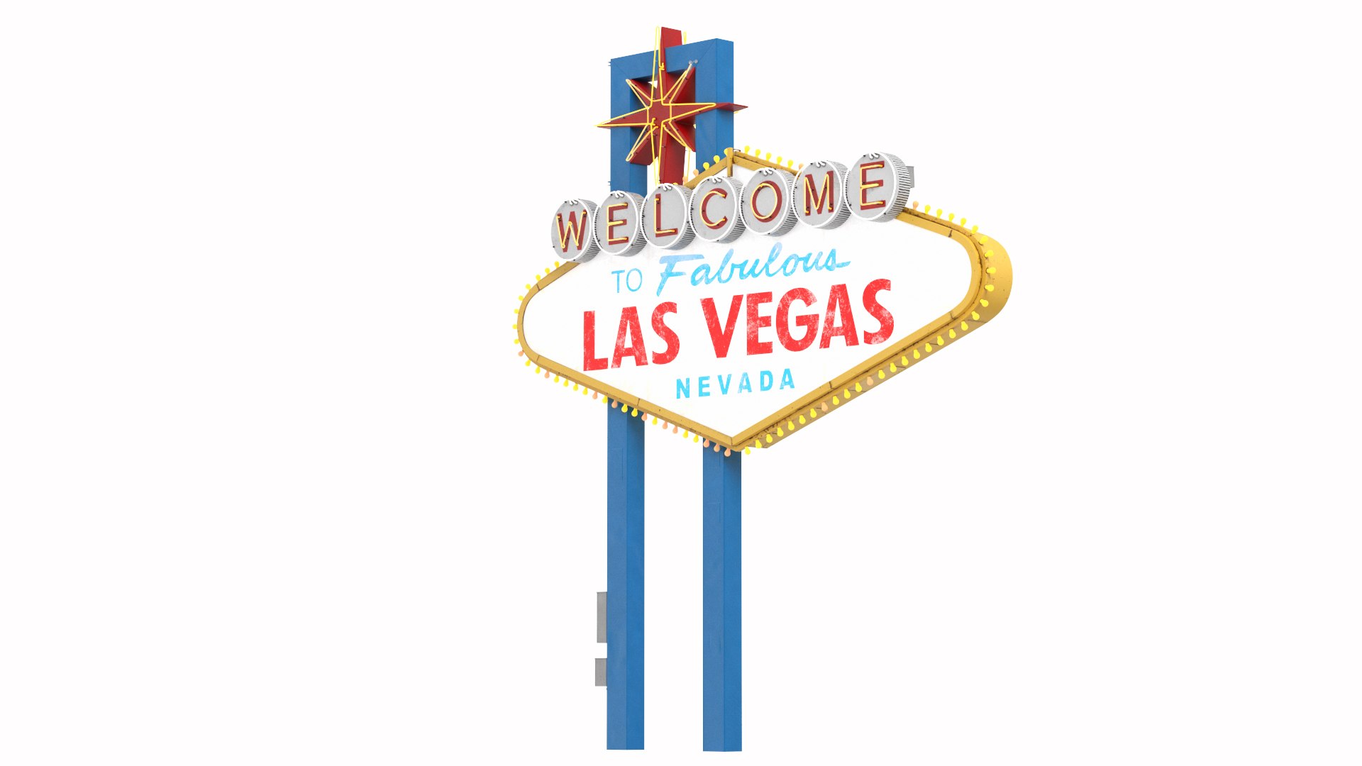 Welcome Las Vegas Sign Light On 3D model - TurboSquid 2004687