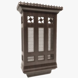 3D Islamic Window Mashrabiya