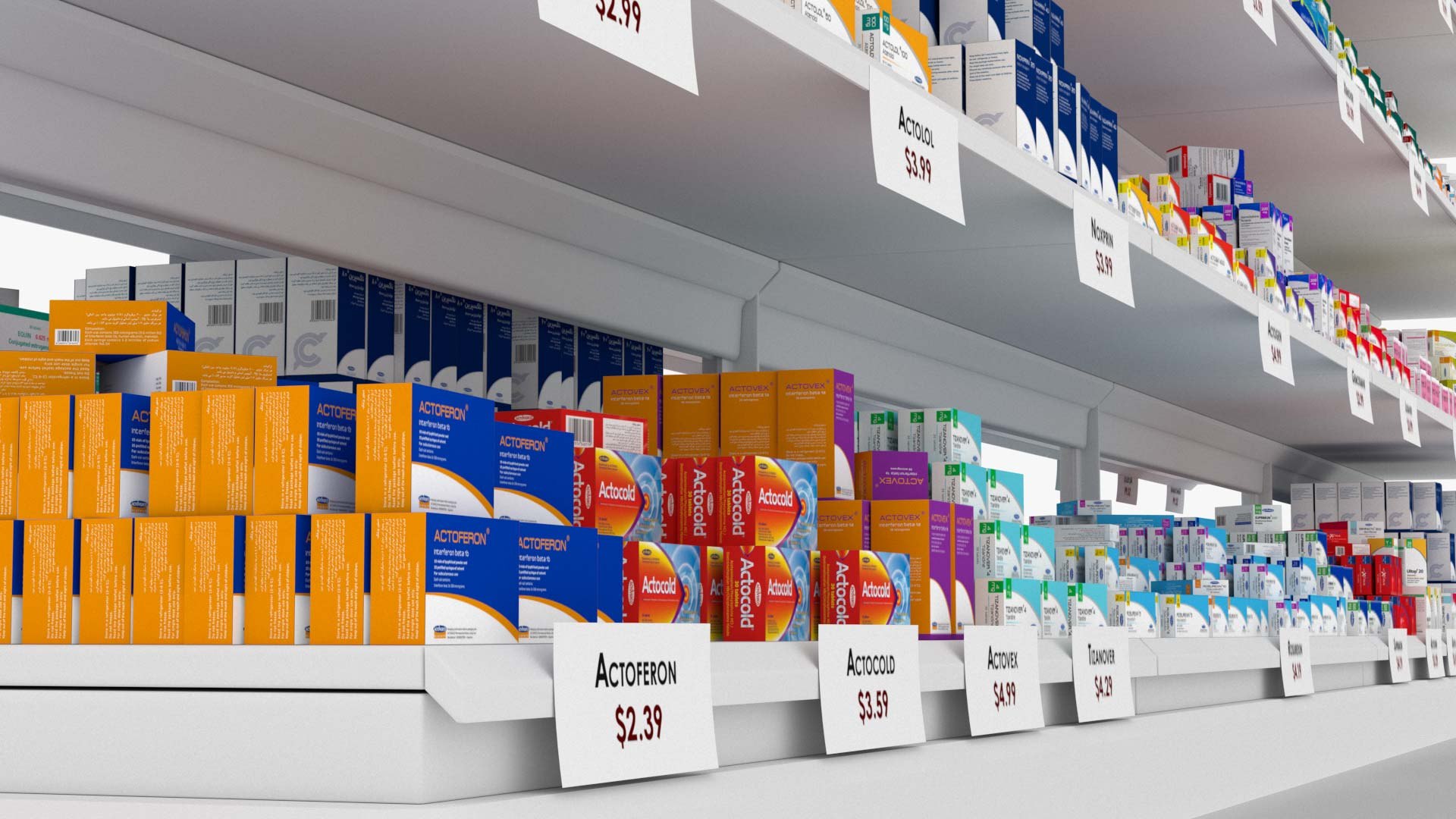 3D Pharmacy Shelf model https://p.turbosquid.com/ts-thumb/tl/a2E1Hd/ND/shot_00000/jpg/1643868944/1920x1080/fit_q87/9592910111ccb1a71b807ff87df5f1b7a586aa28/shot_00000.jpg