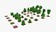 Low Poly Tree Set 3D model