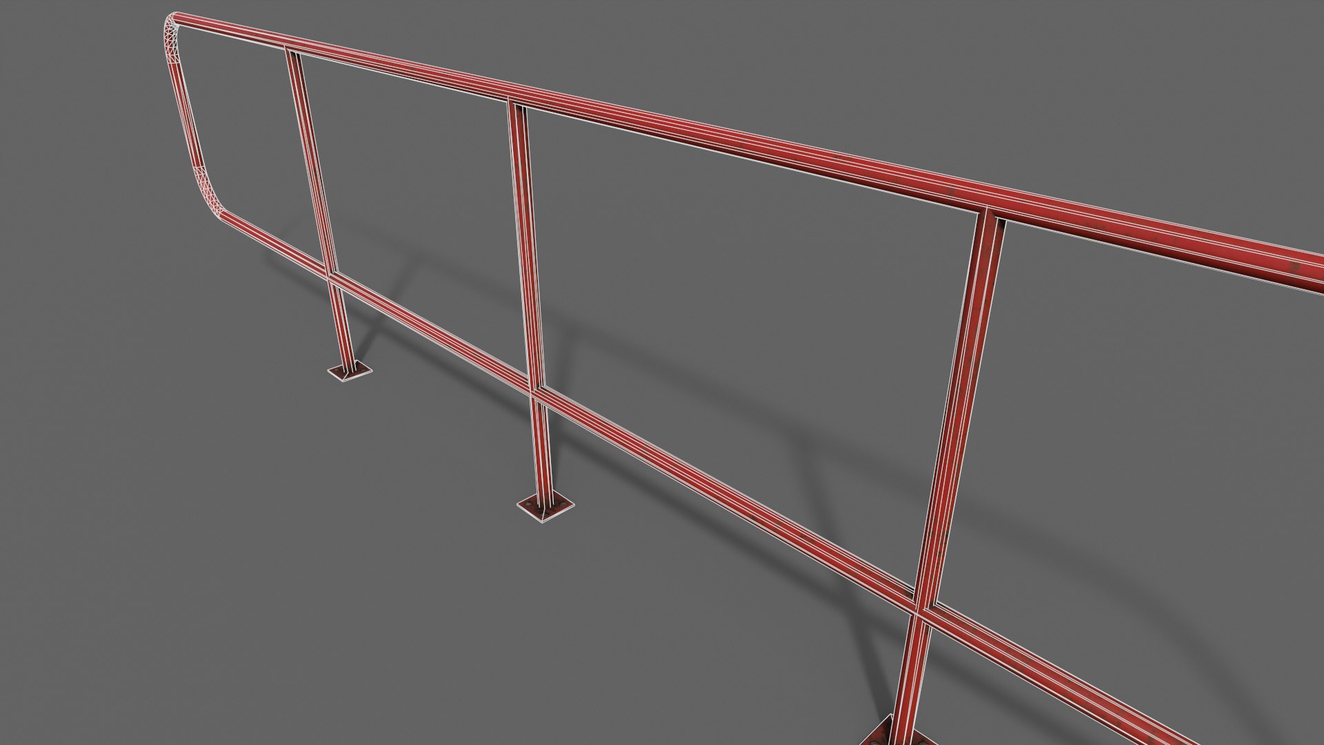 PBR Pedestrian Guard Rail Red V5 3D Model - TurboSquid 1867596
