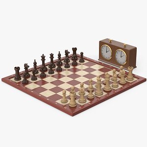 3D Chess Board Game Set model